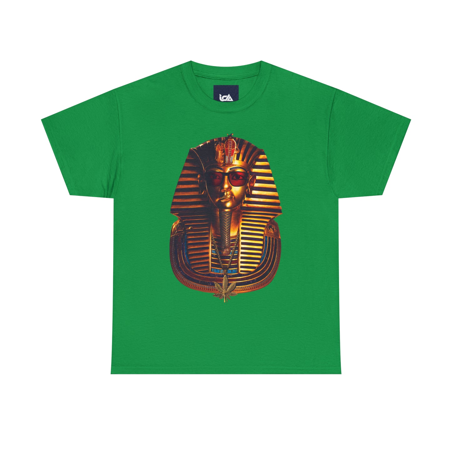 SNEER King Tut's Cannabis Gold Chain & Red Sunglasses - Unisex Tee