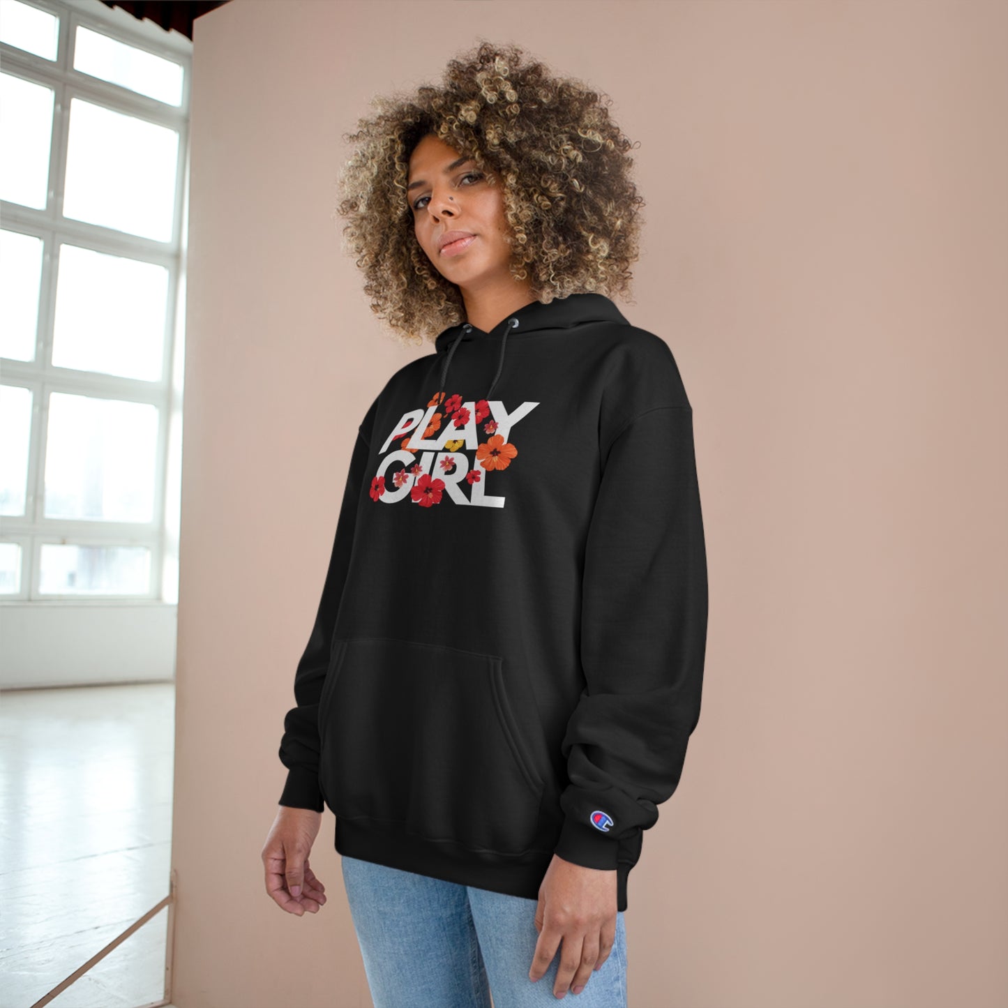 Floral Play Girl Champion Hoodie