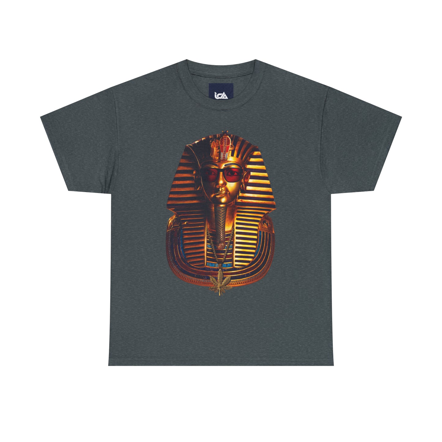 SNEER King Tut's Cannabis Gold Chain & Red Sunglasses - Unisex Tee