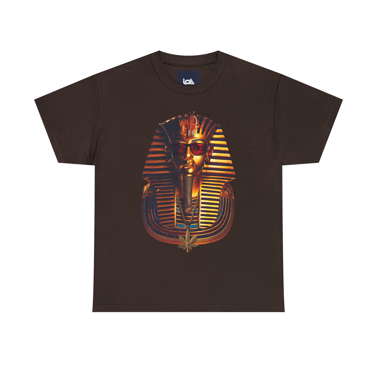 SNEER King Tut's Cannabis Gold Chain & Red Sunglasses - Unisex Tee
