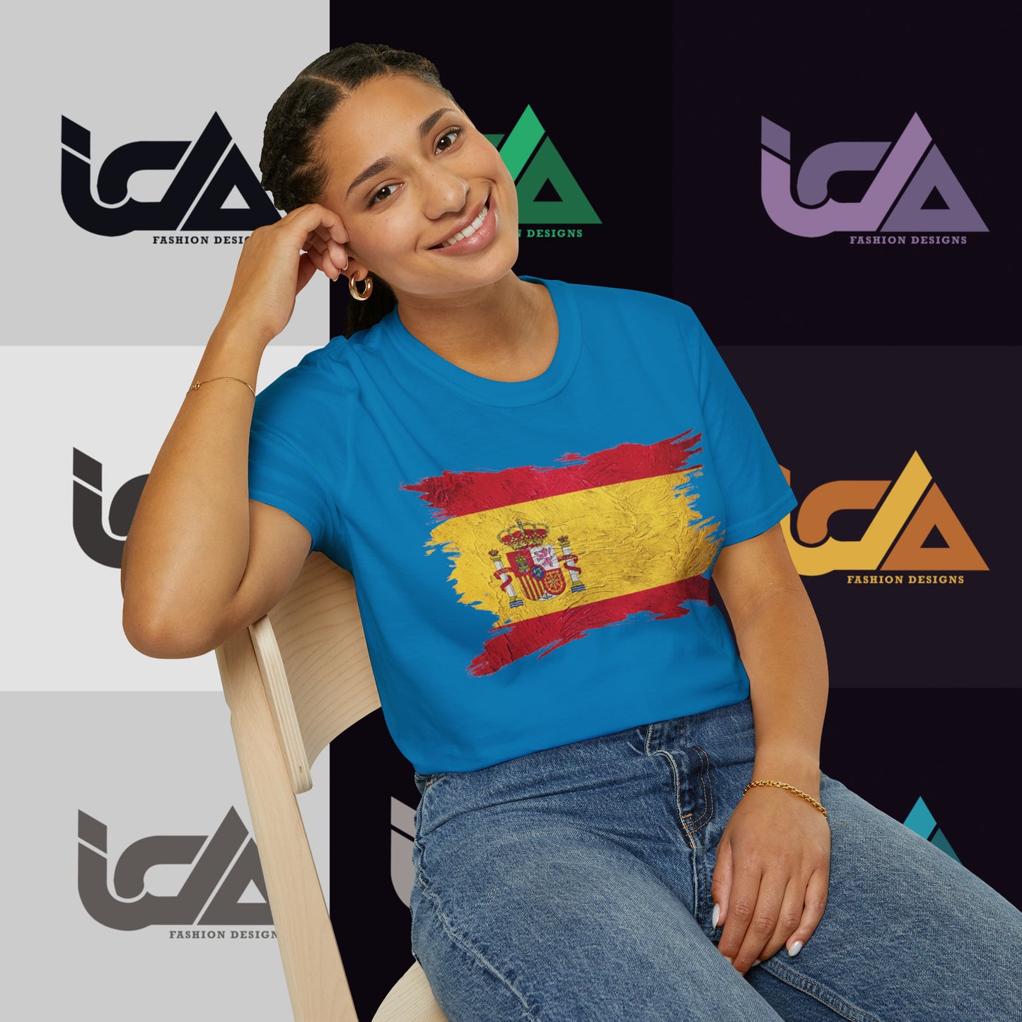 Flag of Spain Painted Style - Unisex Tee