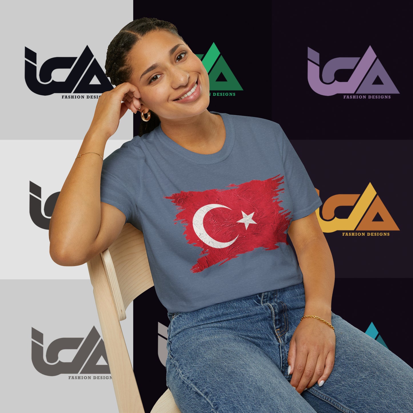 Flag of Turkey Painted Style - Unisex Tee