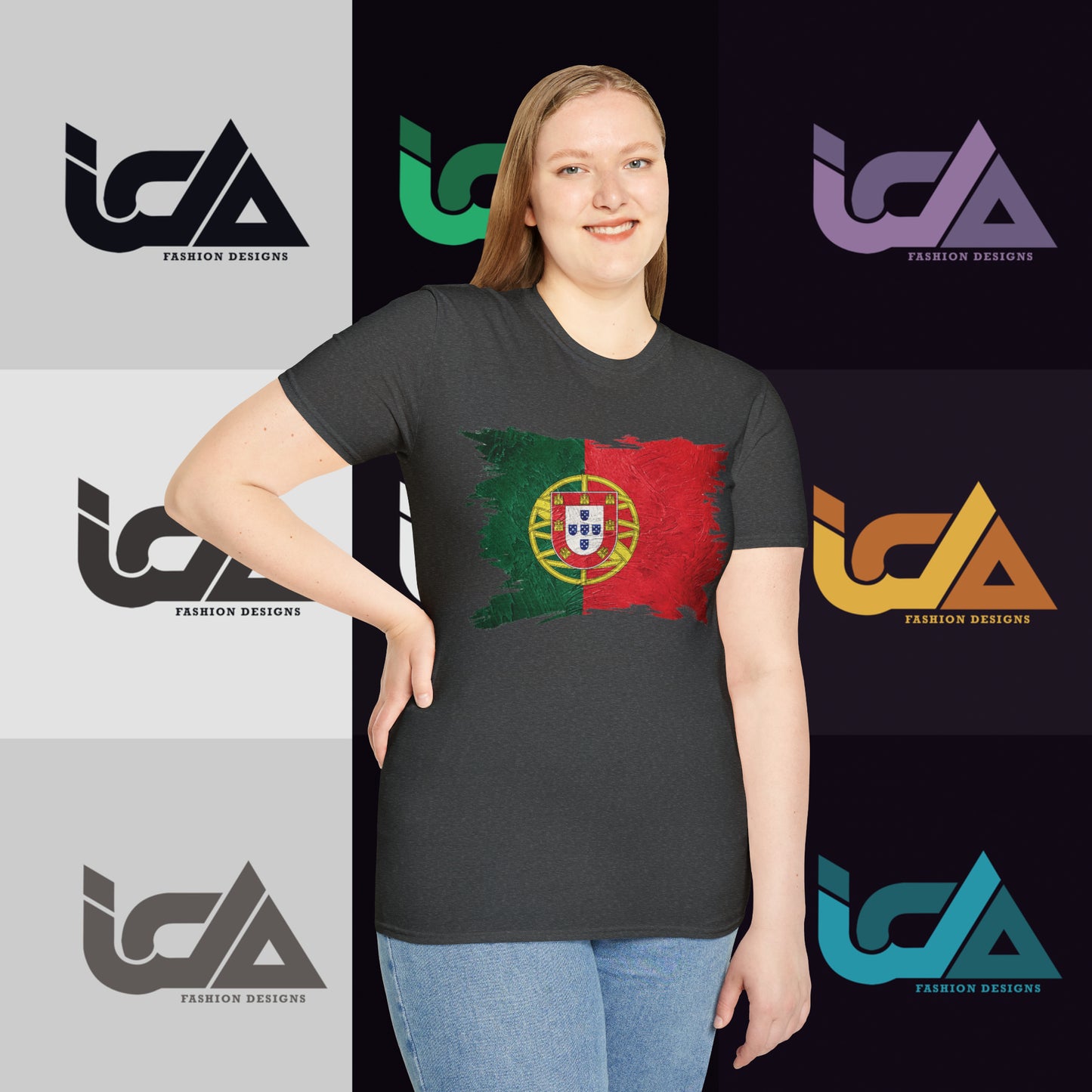 Flag of Portugal Painted Style - Unisex Tee
