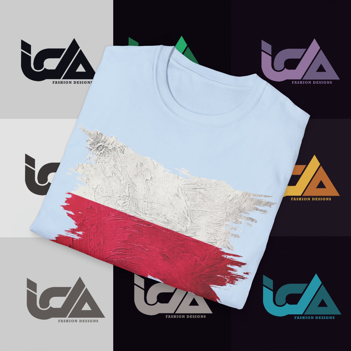Flag of Poland Painted Style - Unisex Tee