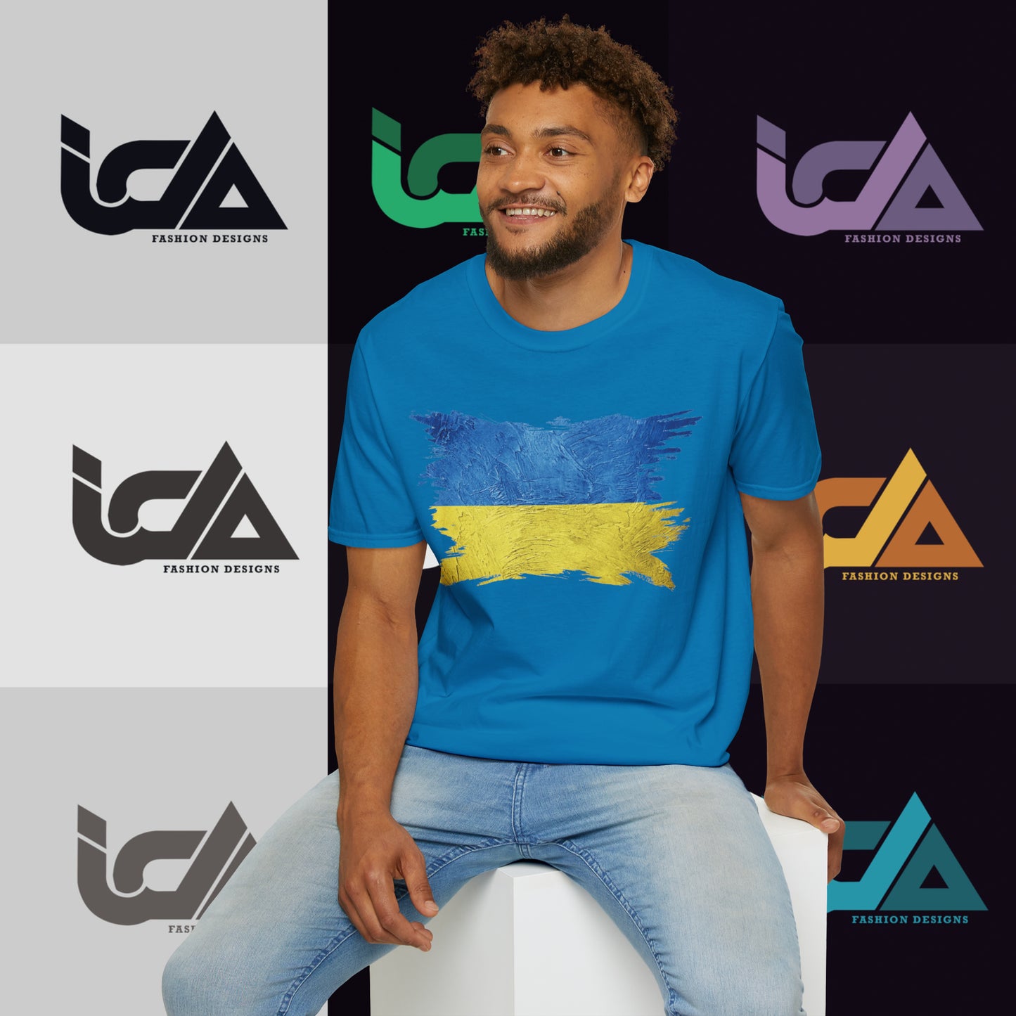Flag of Ukraine Painted Style - Unisex Tee