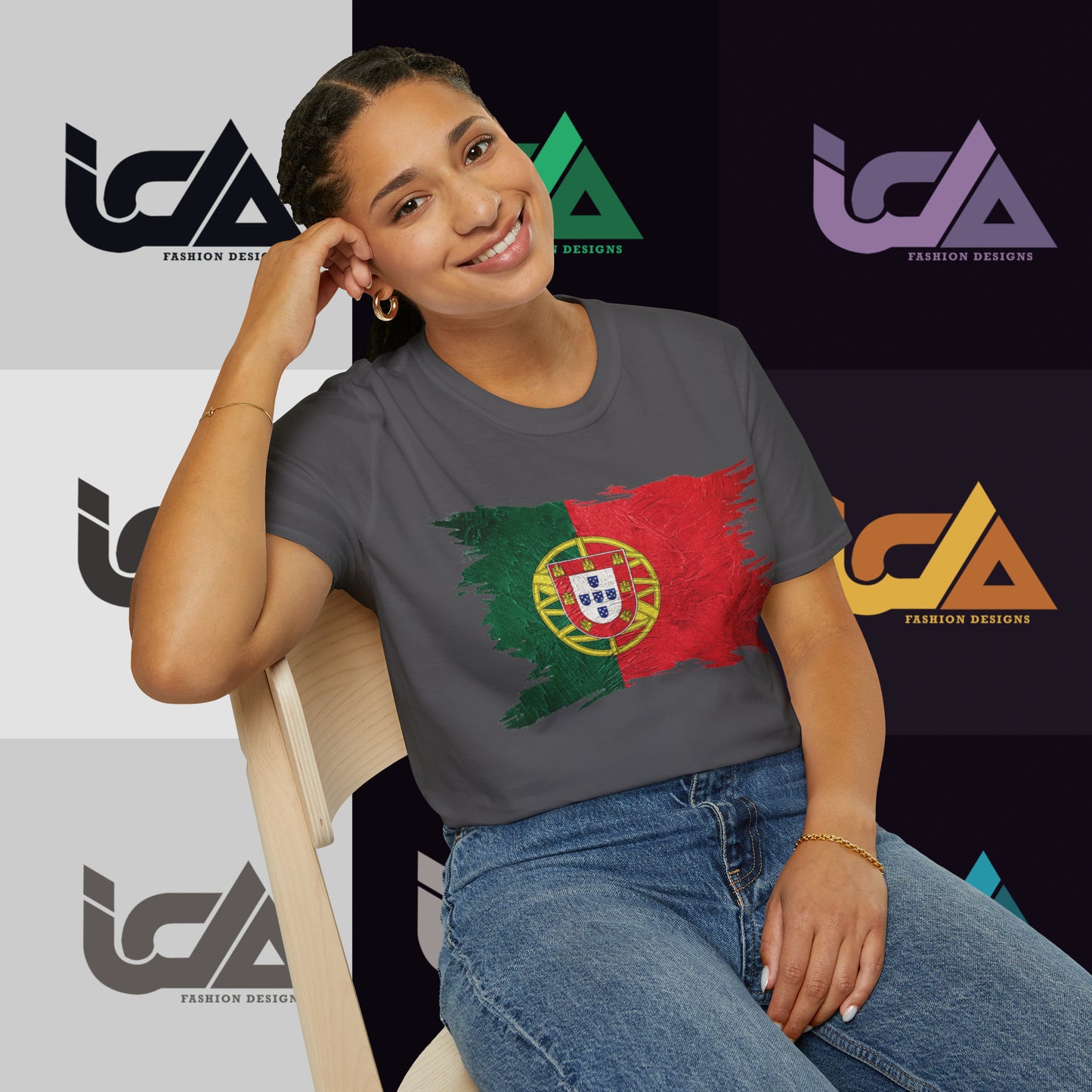 Flag of Portugal Painted Style - Unisex Tee