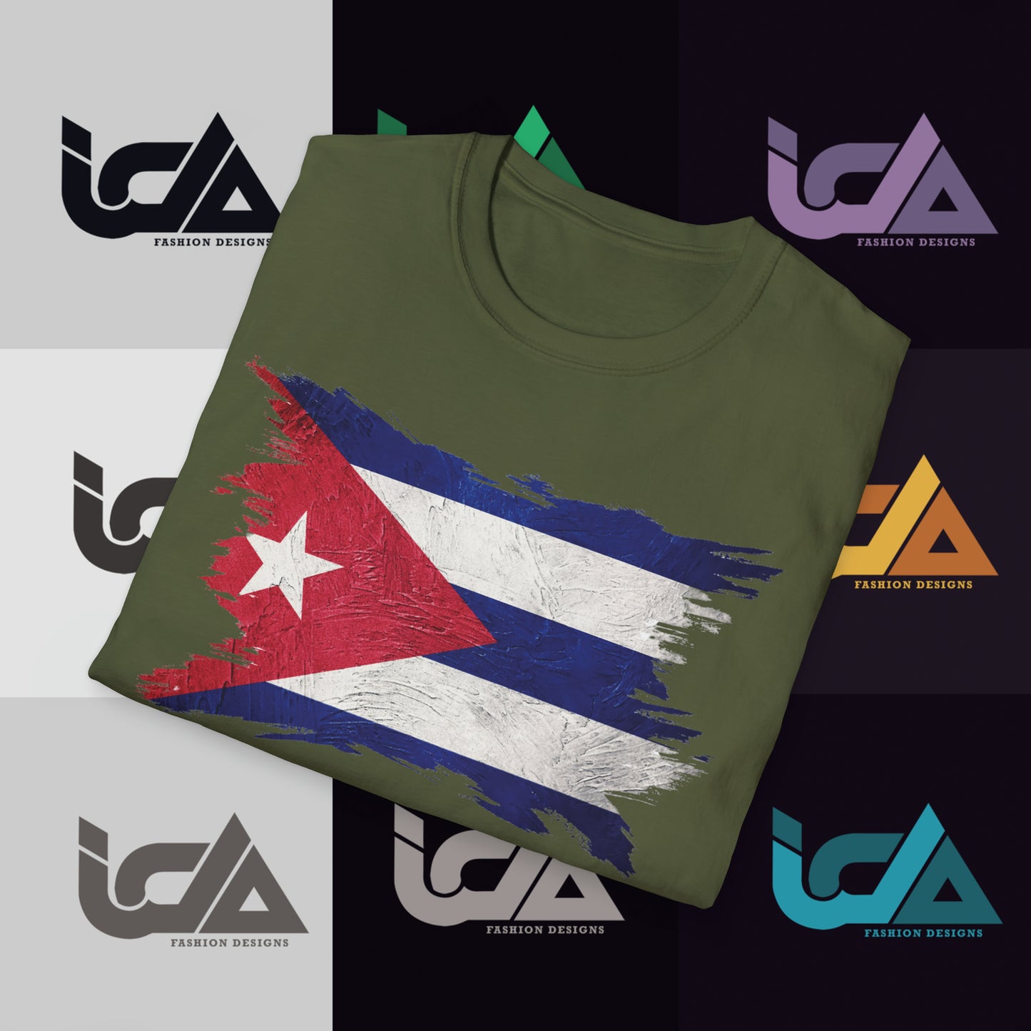 Flag of Cuba Painted Style - Unisex Tee