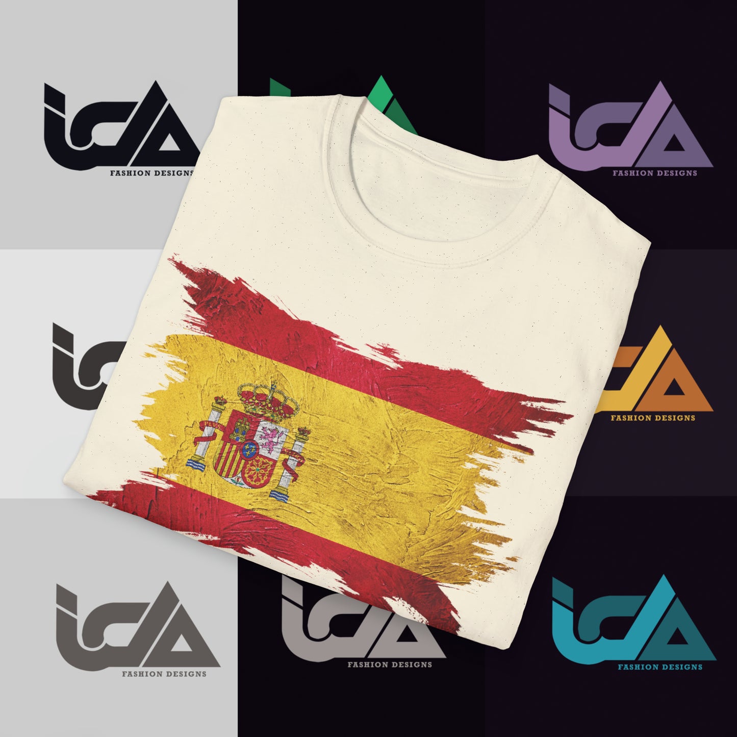 Flag of Spain Painted Style - Unisex Tee