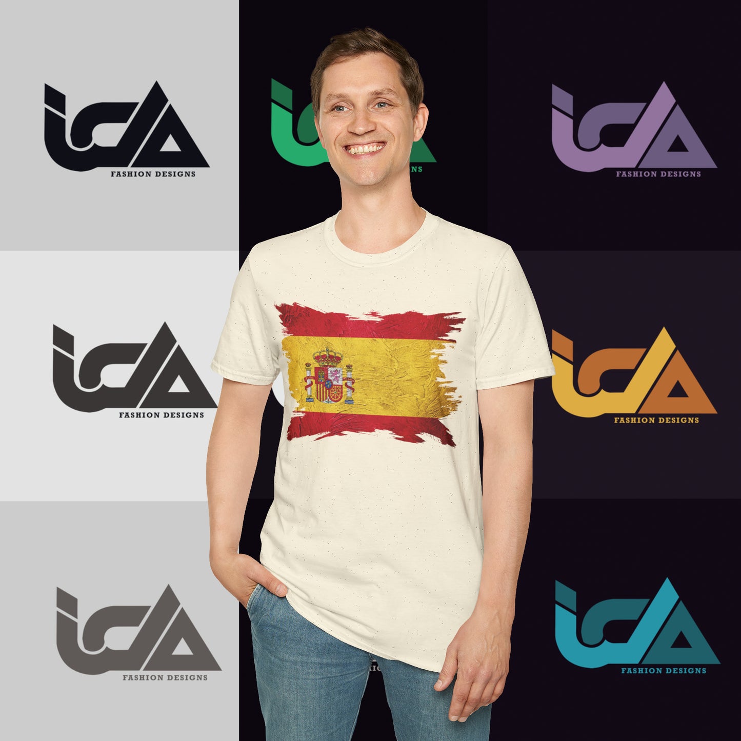 Flag of Spain Painted Style - Unisex Tee