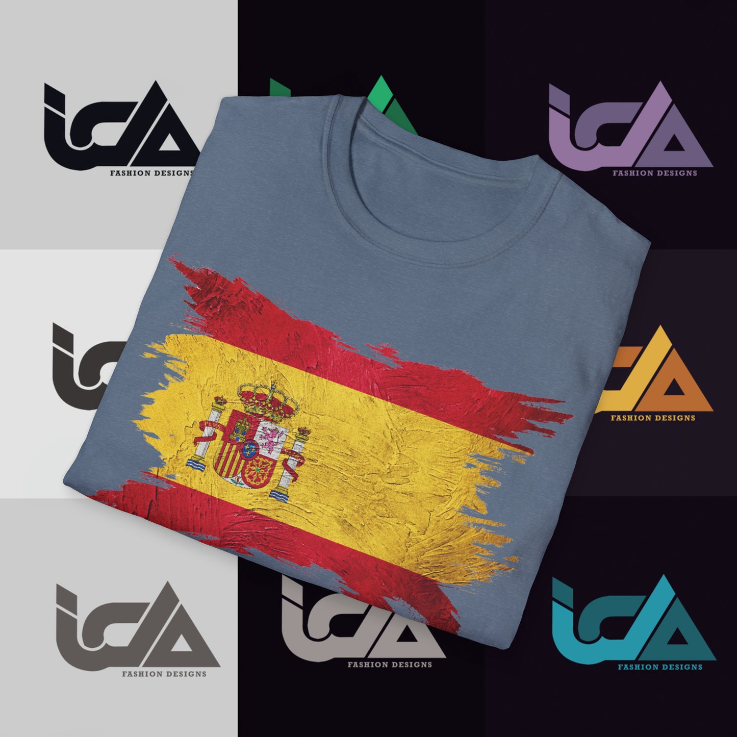 Flag of Spain Painted Style - Unisex Tee