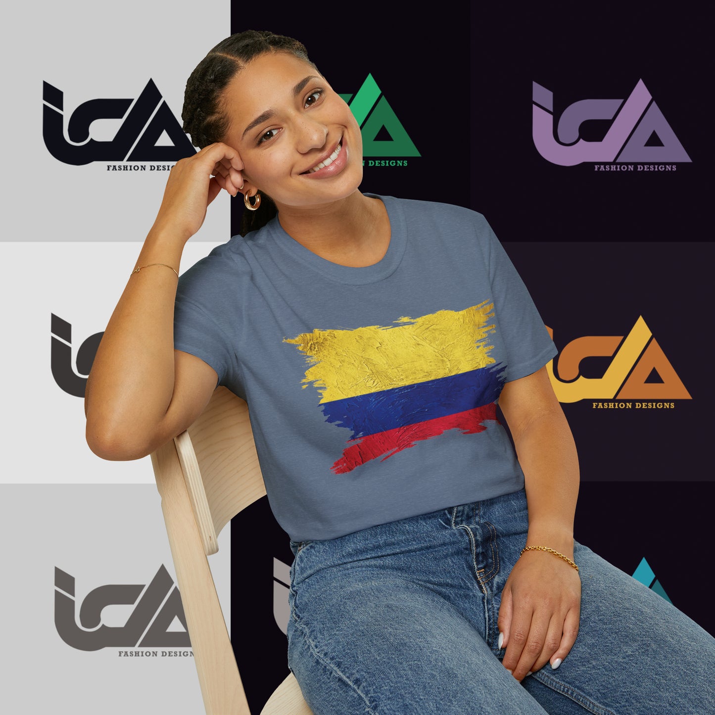 Flag of Colombia Painted Style - Unisex Tee