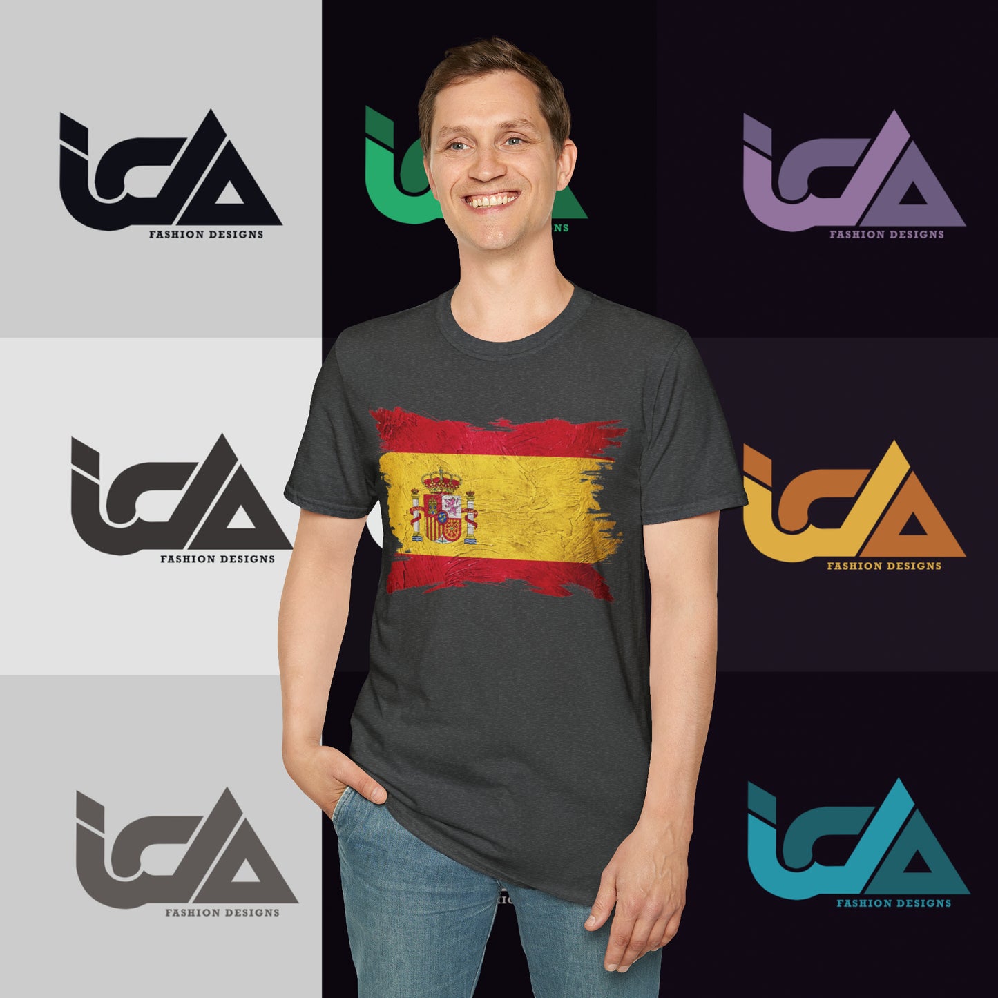 Flag of Spain Painted Style - Unisex Tee