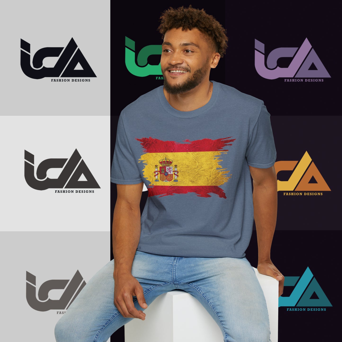 Flag of Spain Painted Style - Unisex Tee