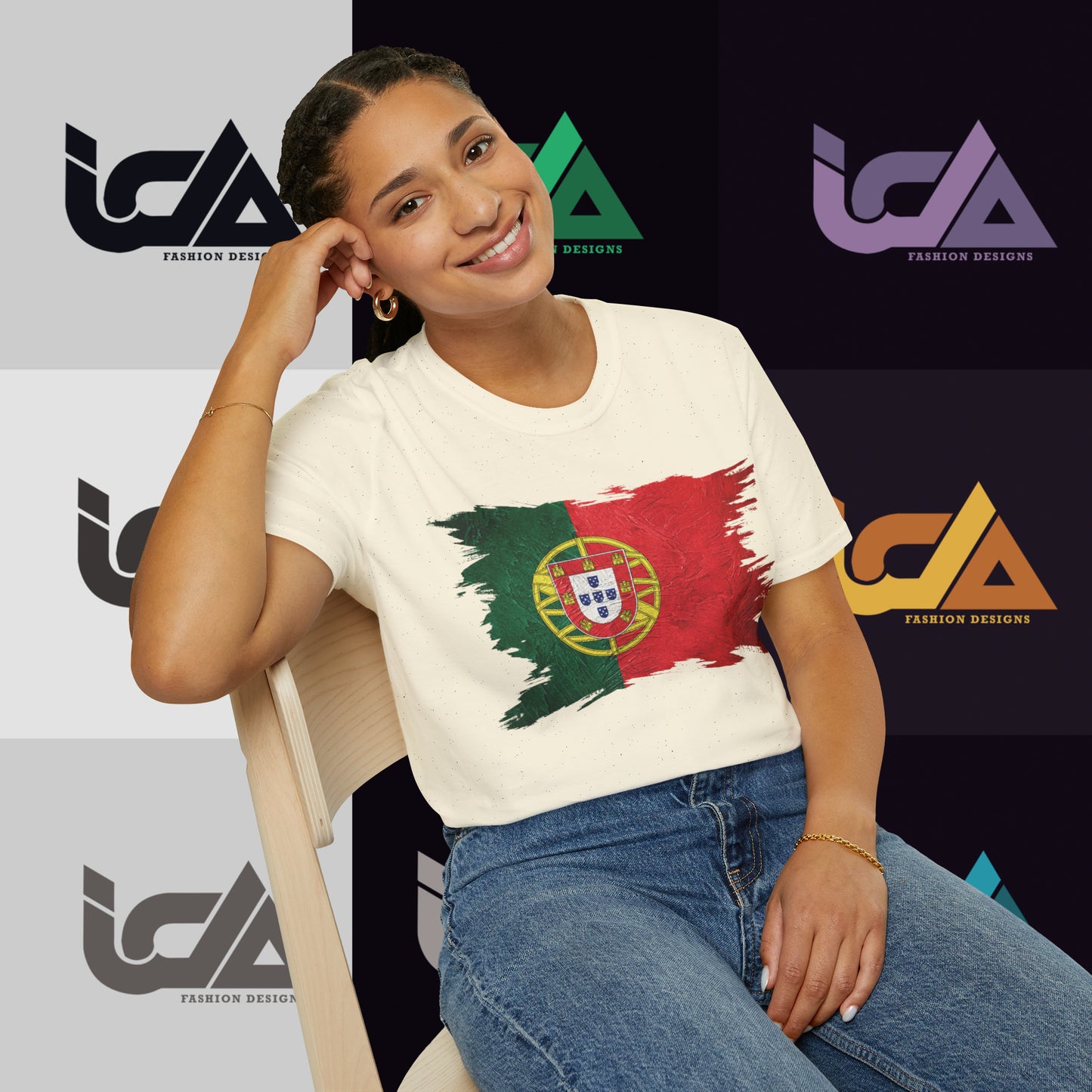 Flag of Portugal Painted Style - Unisex Tee