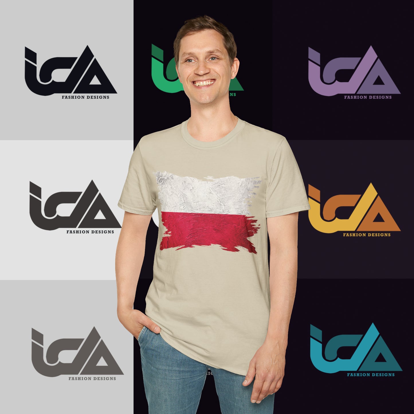 Flag of Poland Painted Style - Unisex Tee