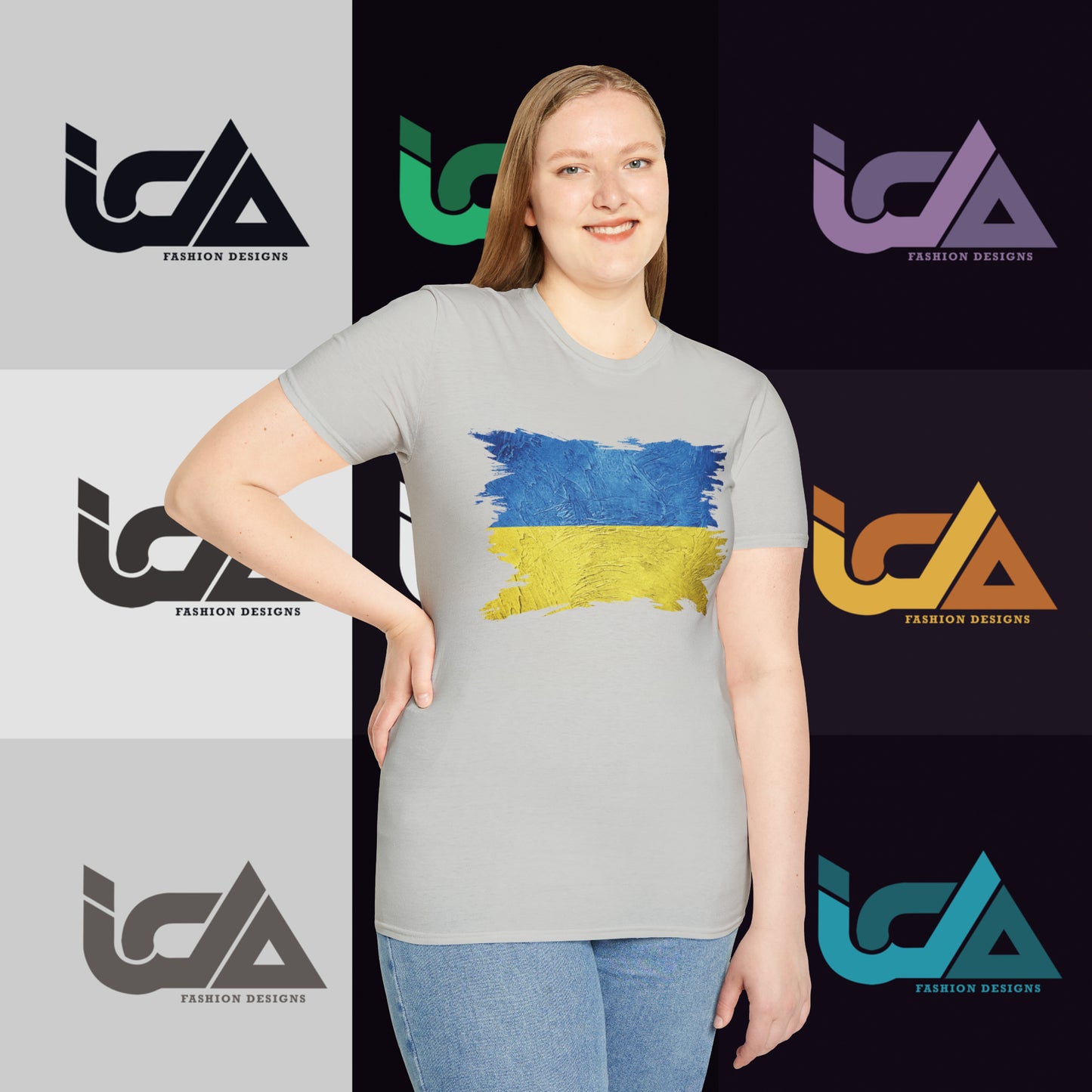 Flag of Ukraine Painted Style - Unisex Tee