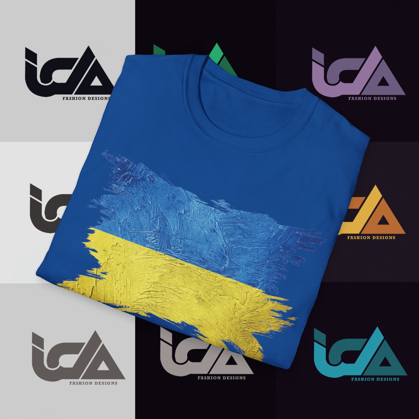 Flag of Ukraine Painted Style - Unisex Tee