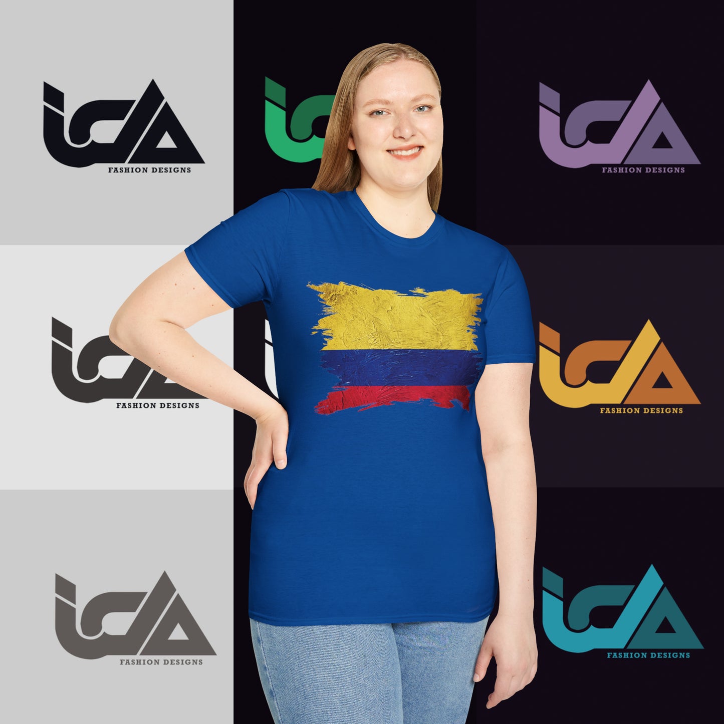 Flag of Colombia Painted Style - Unisex Tee