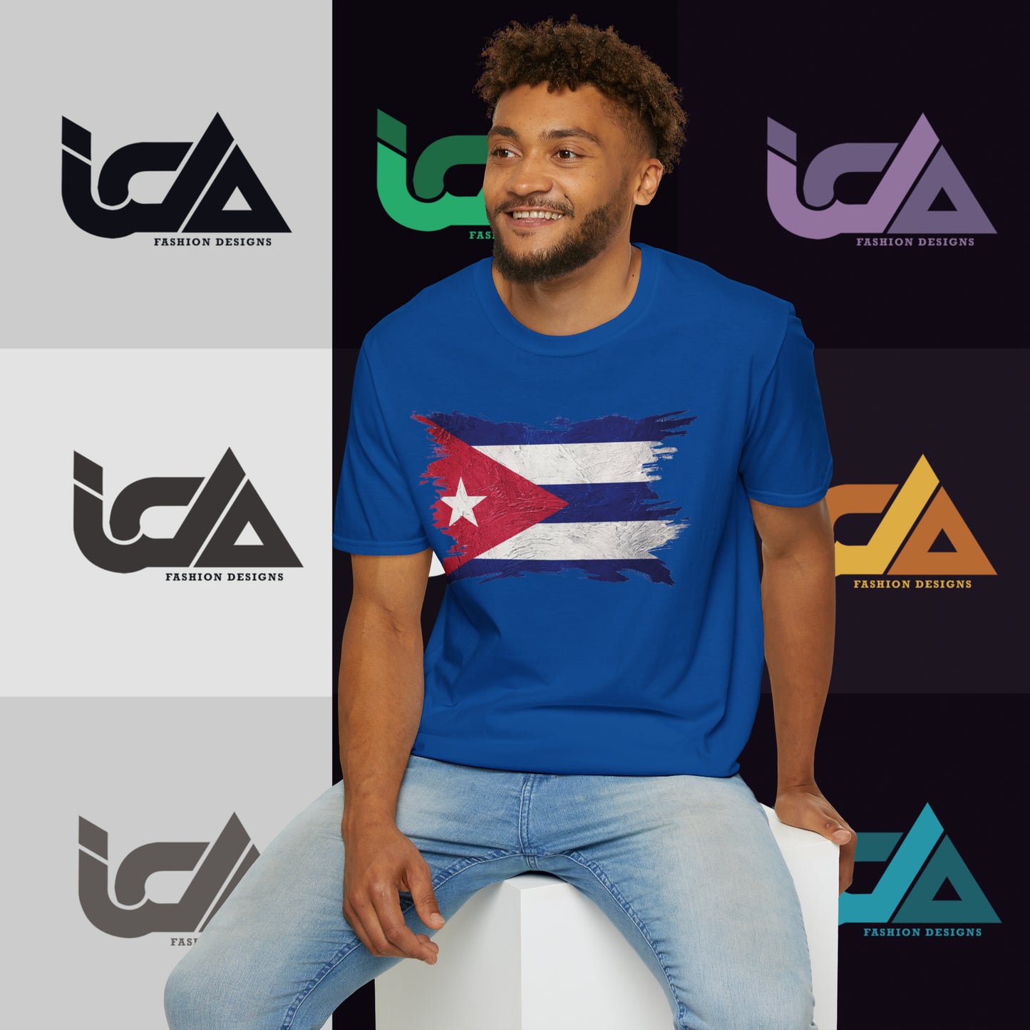 Flag of Cuba Painted Style - Unisex Tee