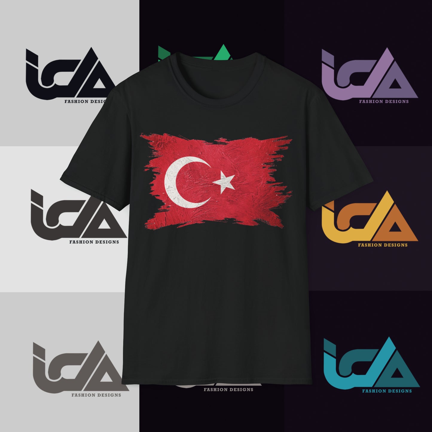 Flag of Turkey Painted Style - Unisex Tee