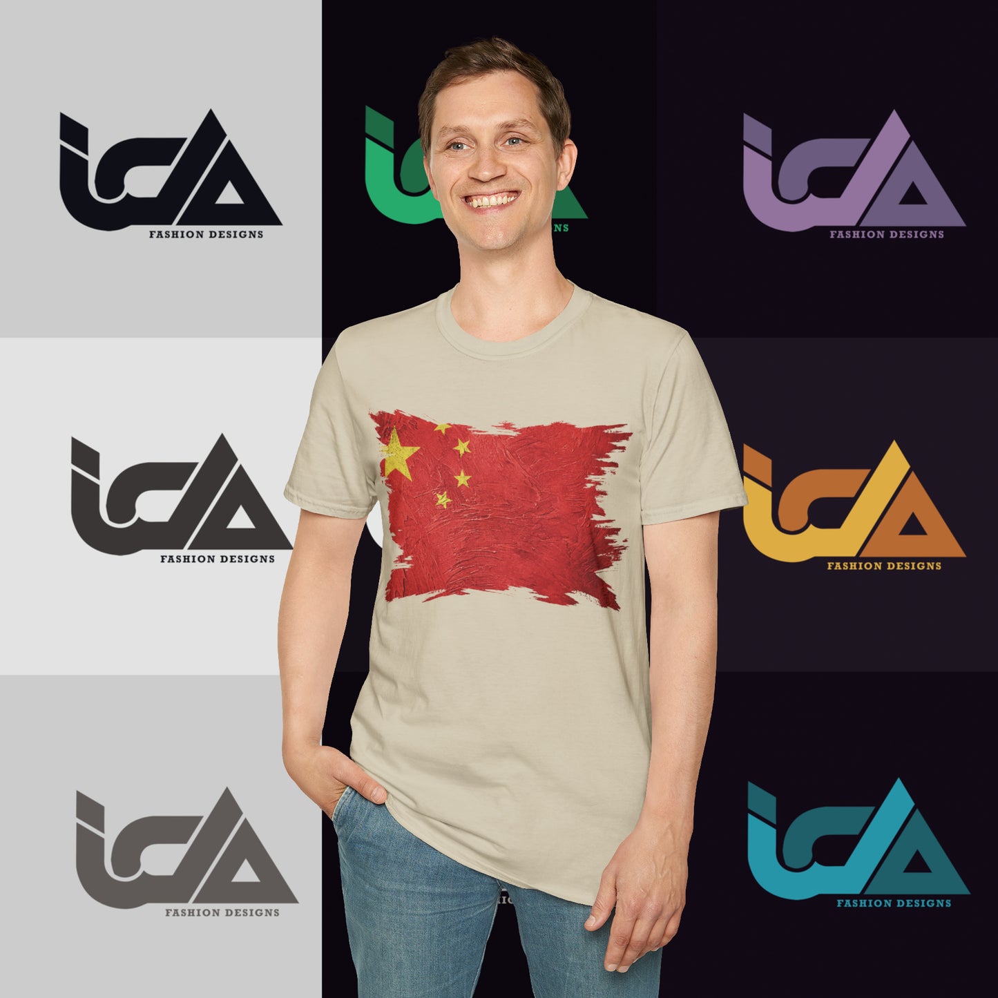 Flag of China Painted Style - Unisex Tee