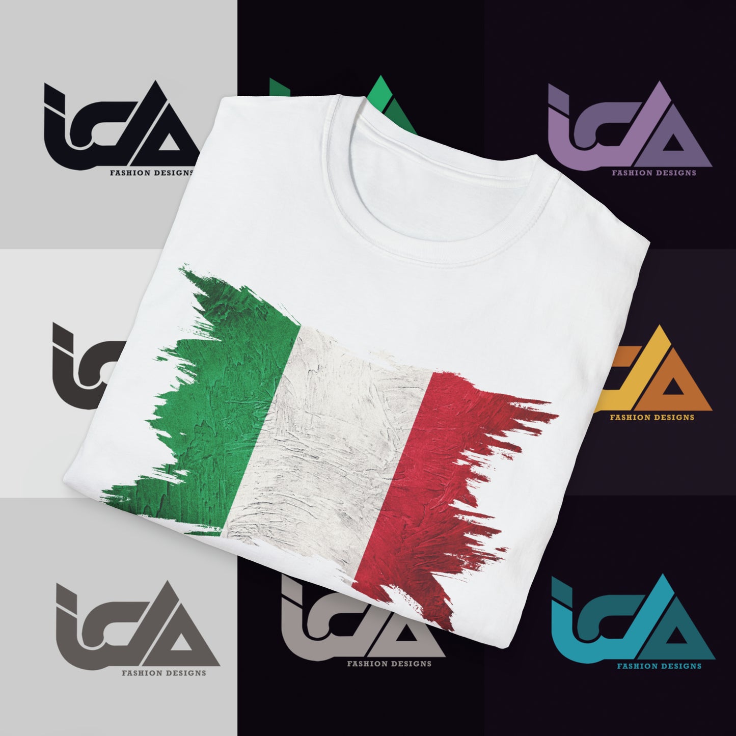 Flag of Italy Painted Style - Unisex Tee