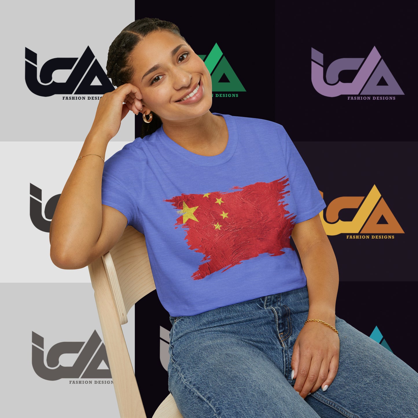 Flag of China Painted Style - Unisex Tee