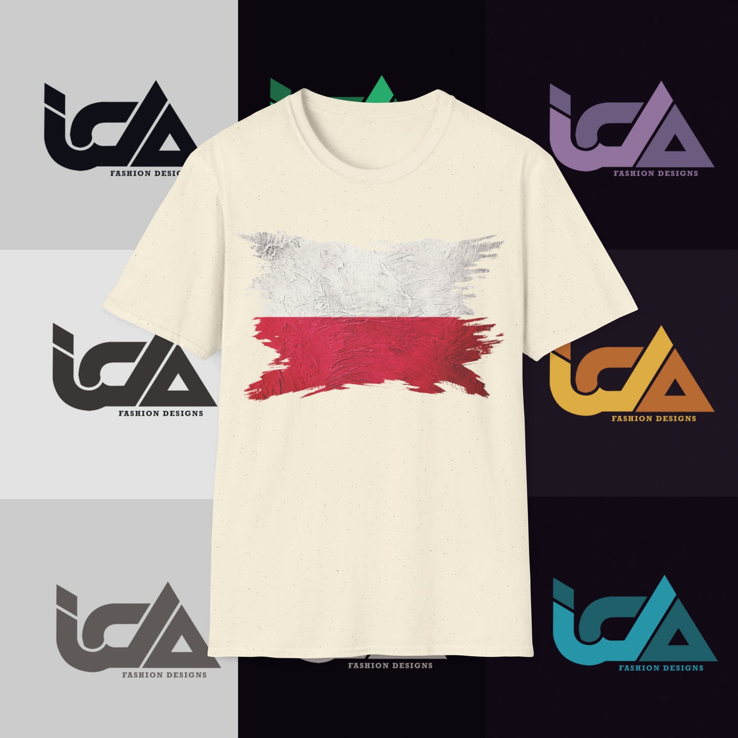 Flag of Poland Painted Style - Unisex Tee