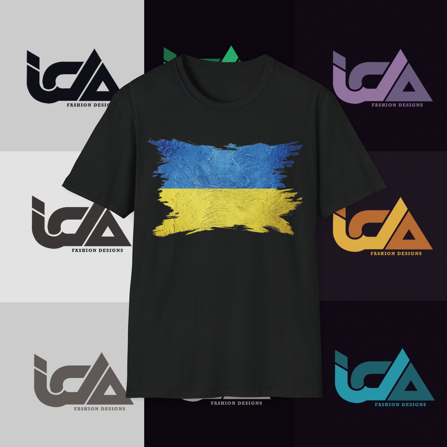 Flag of Ukraine Painted Style - Unisex Tee