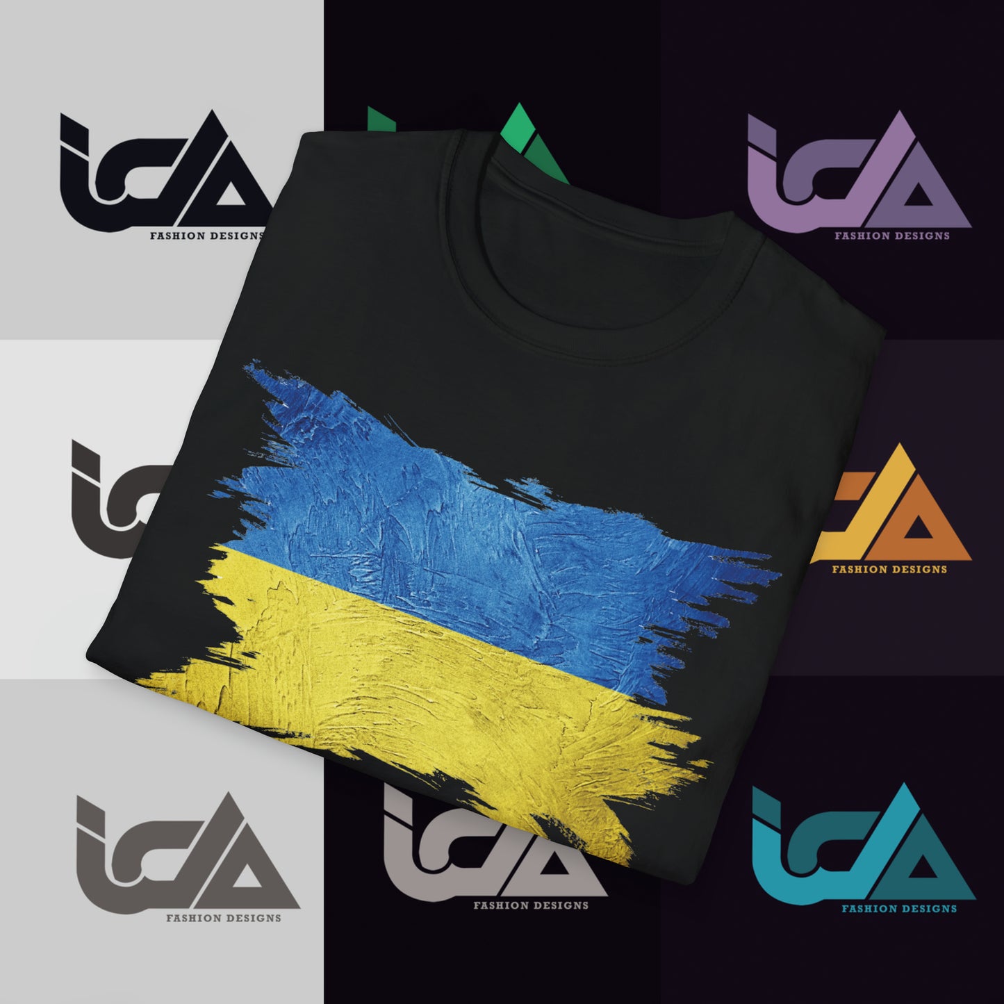 Flag of Ukraine Painted Style - Unisex Tee