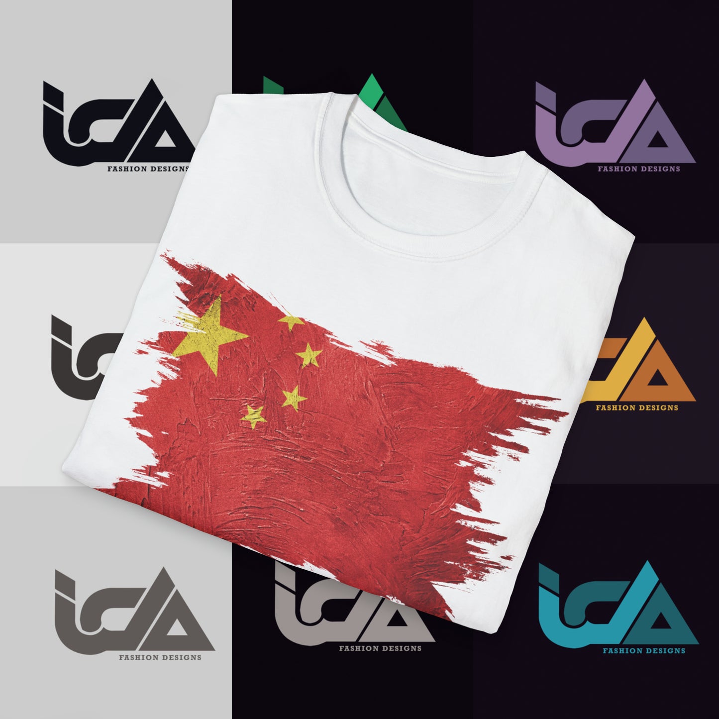 Flag of China Painted Style - Unisex Tee