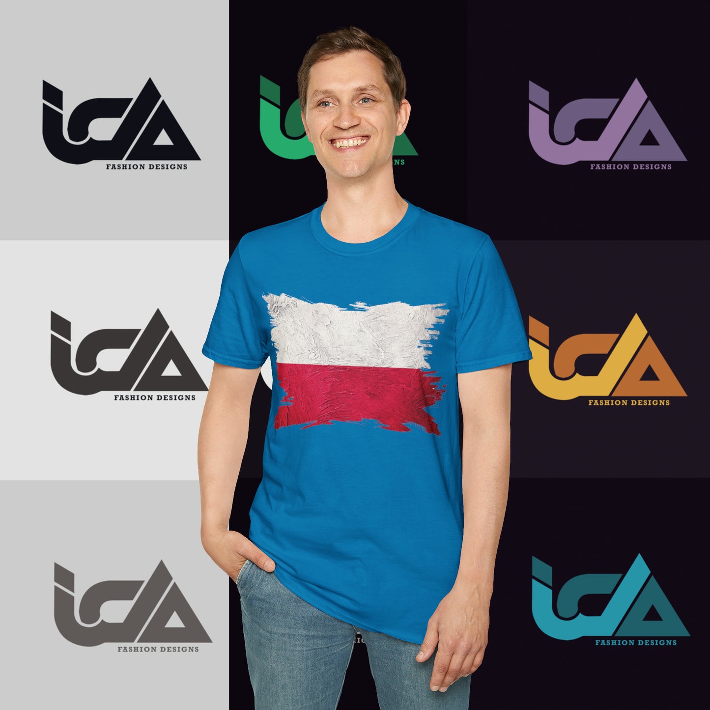 Flag of Poland Painted Style - Unisex Tee