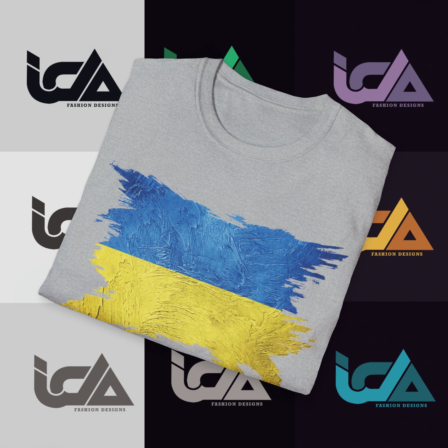 Flag of Ukraine Painted Style - Unisex Tee