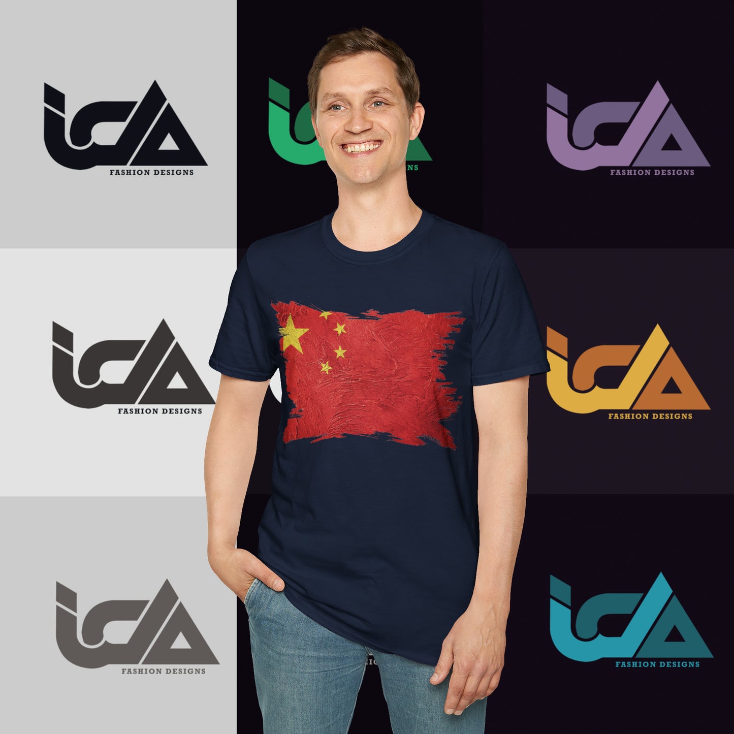 Flag of China Painted Style - Unisex Tee