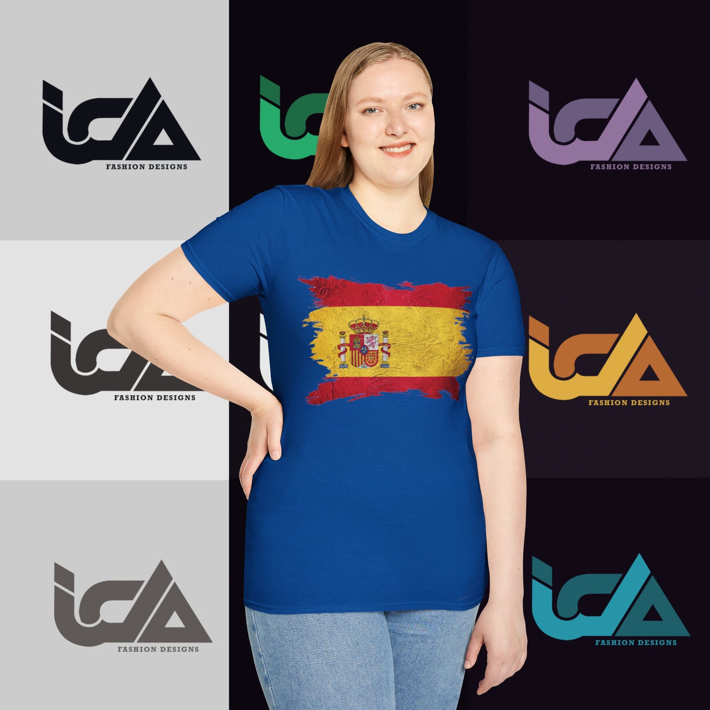 Flag of Spain Painted Style - Unisex Tee