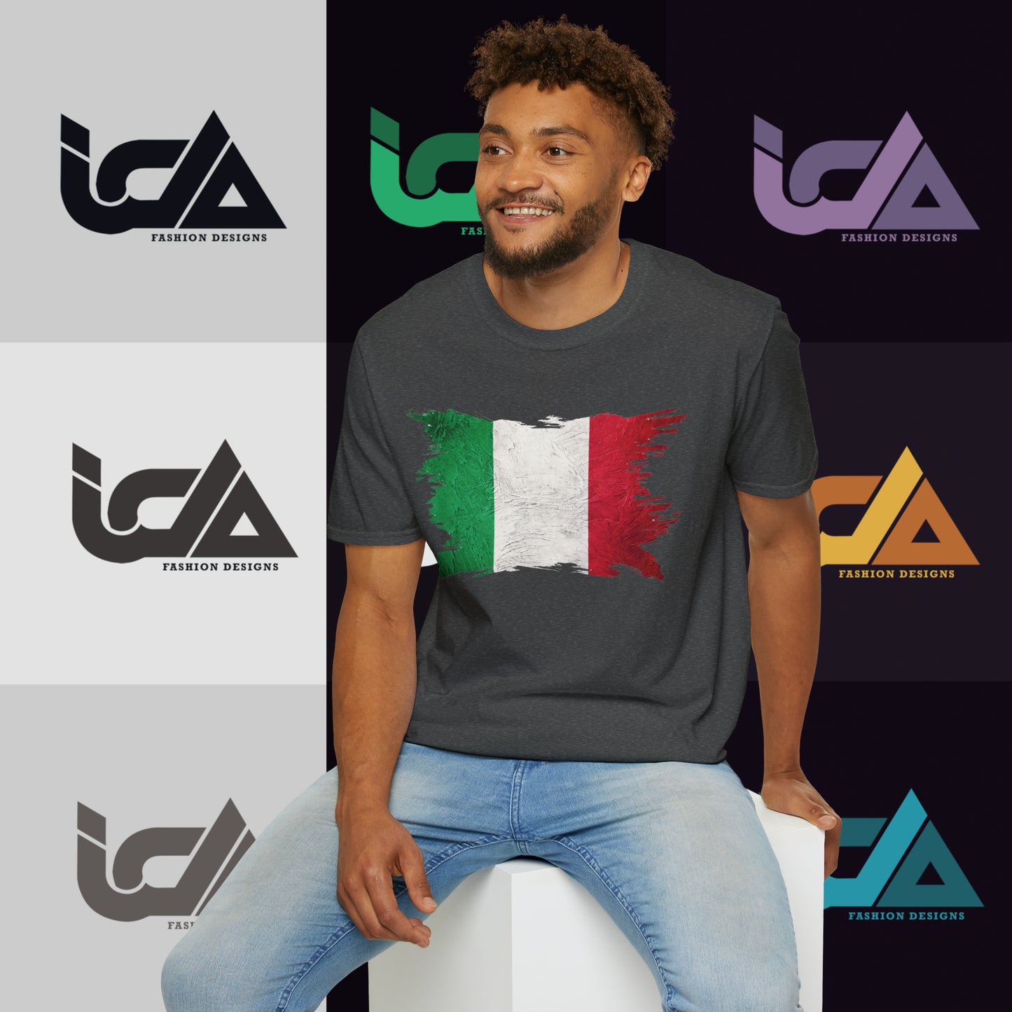 Flag of Italy Painted Style - Unisex Tee
