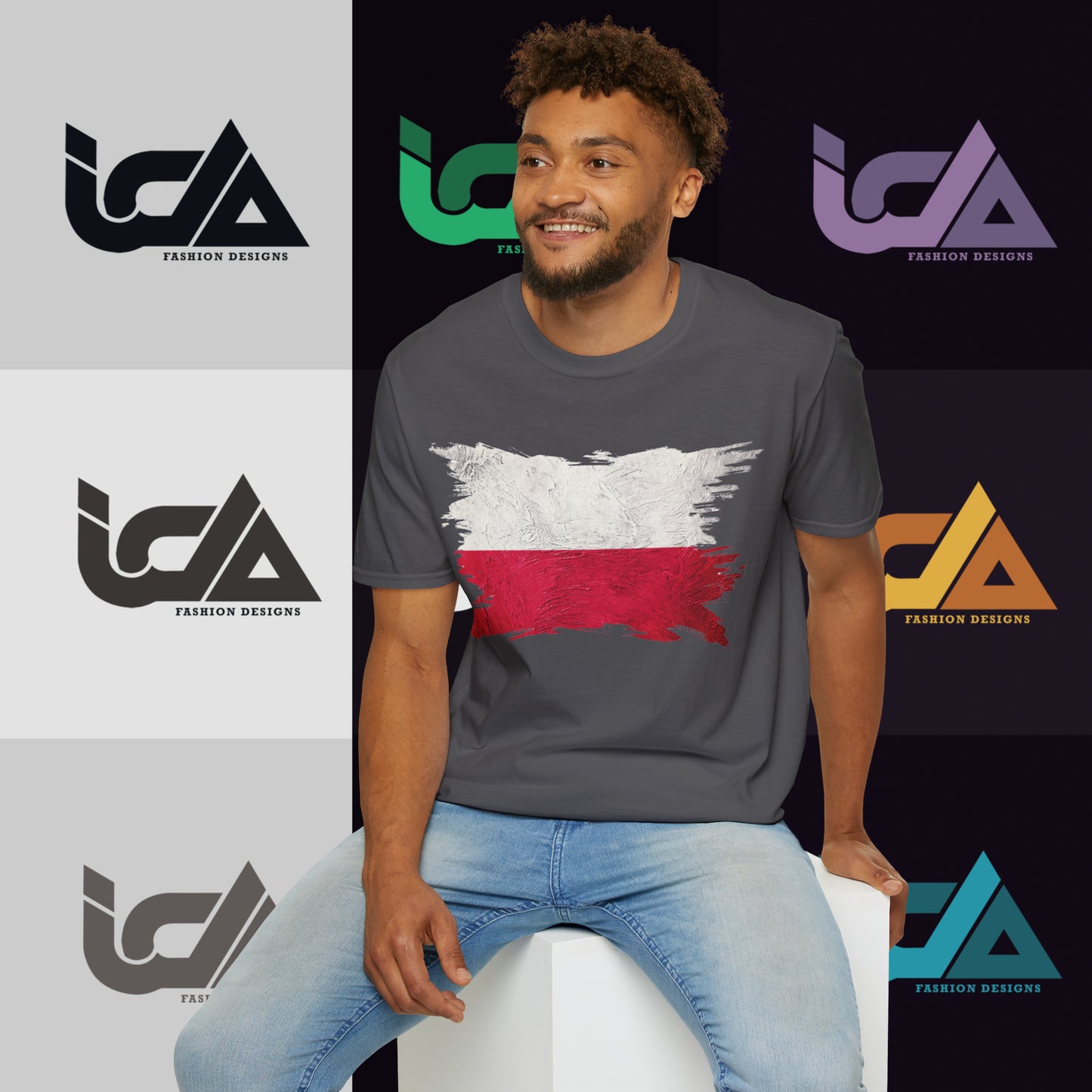 Flag of Poland Painted Style - Unisex Tee