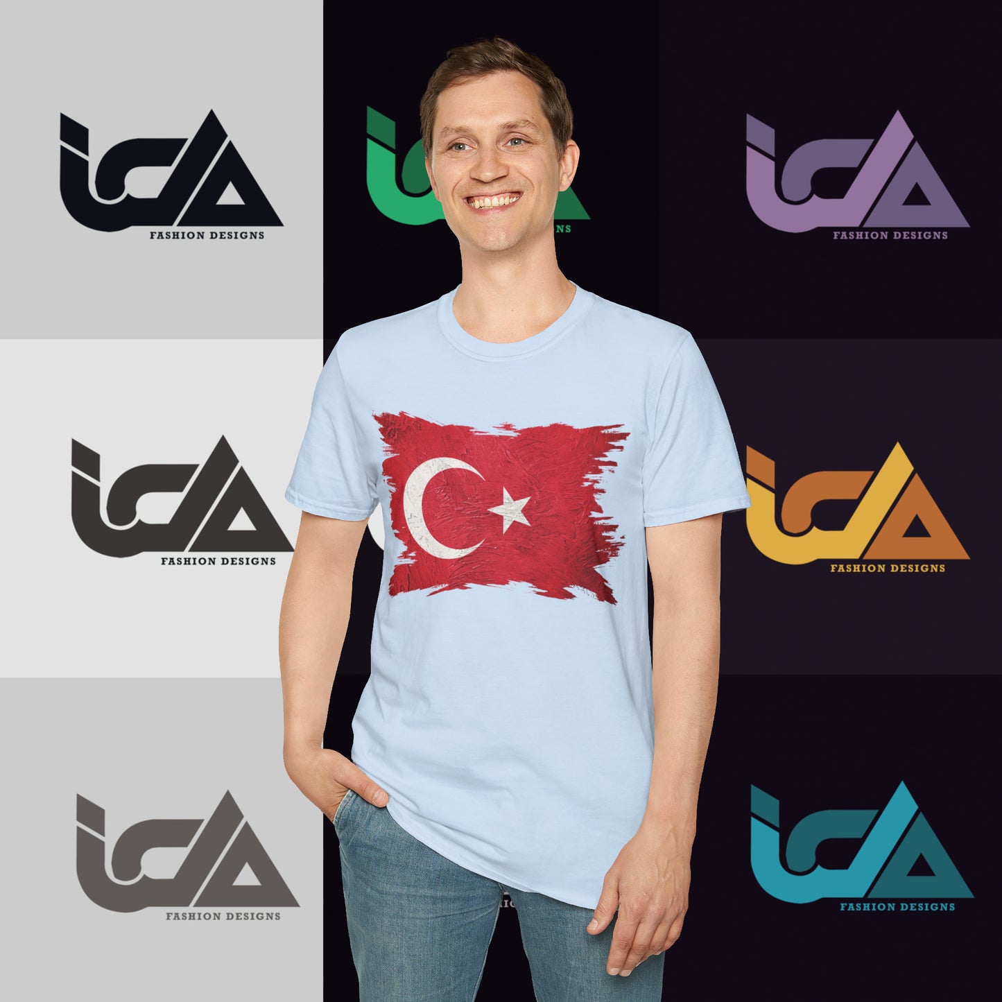 Flag of Turkey Painted Style - Unisex Tee