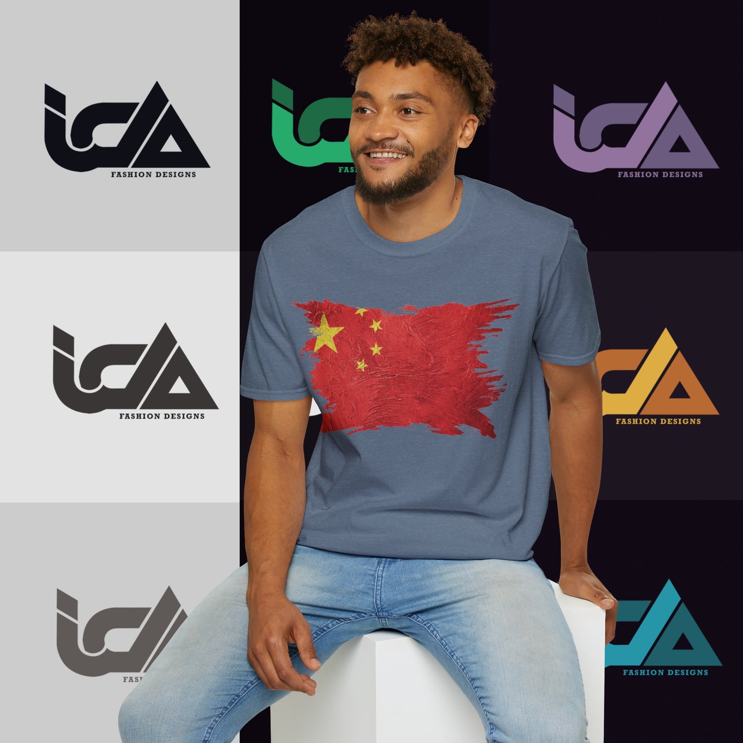 Flag of China Painted Style - Unisex Tee