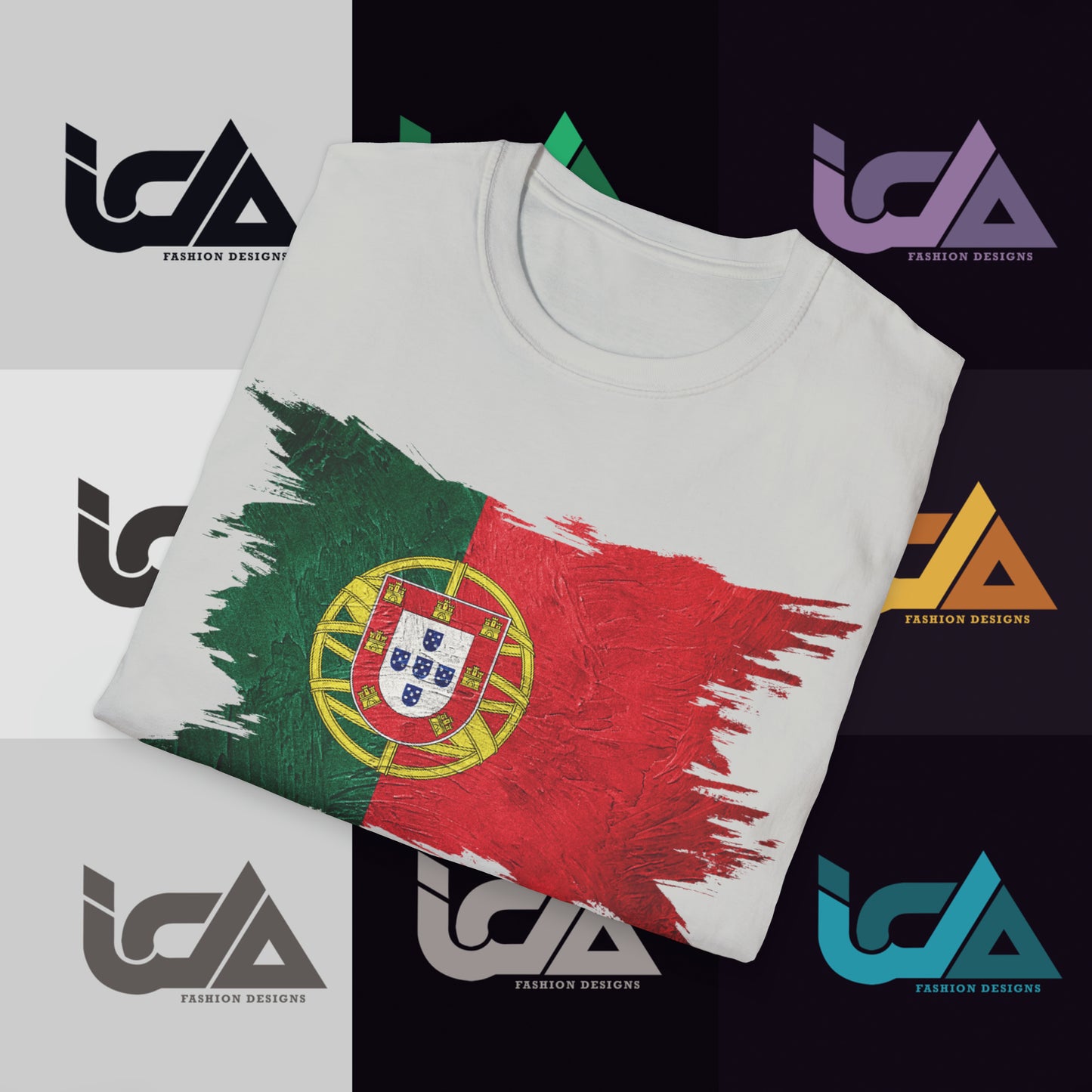 Flag of Portugal Painted Style - Unisex Tee
