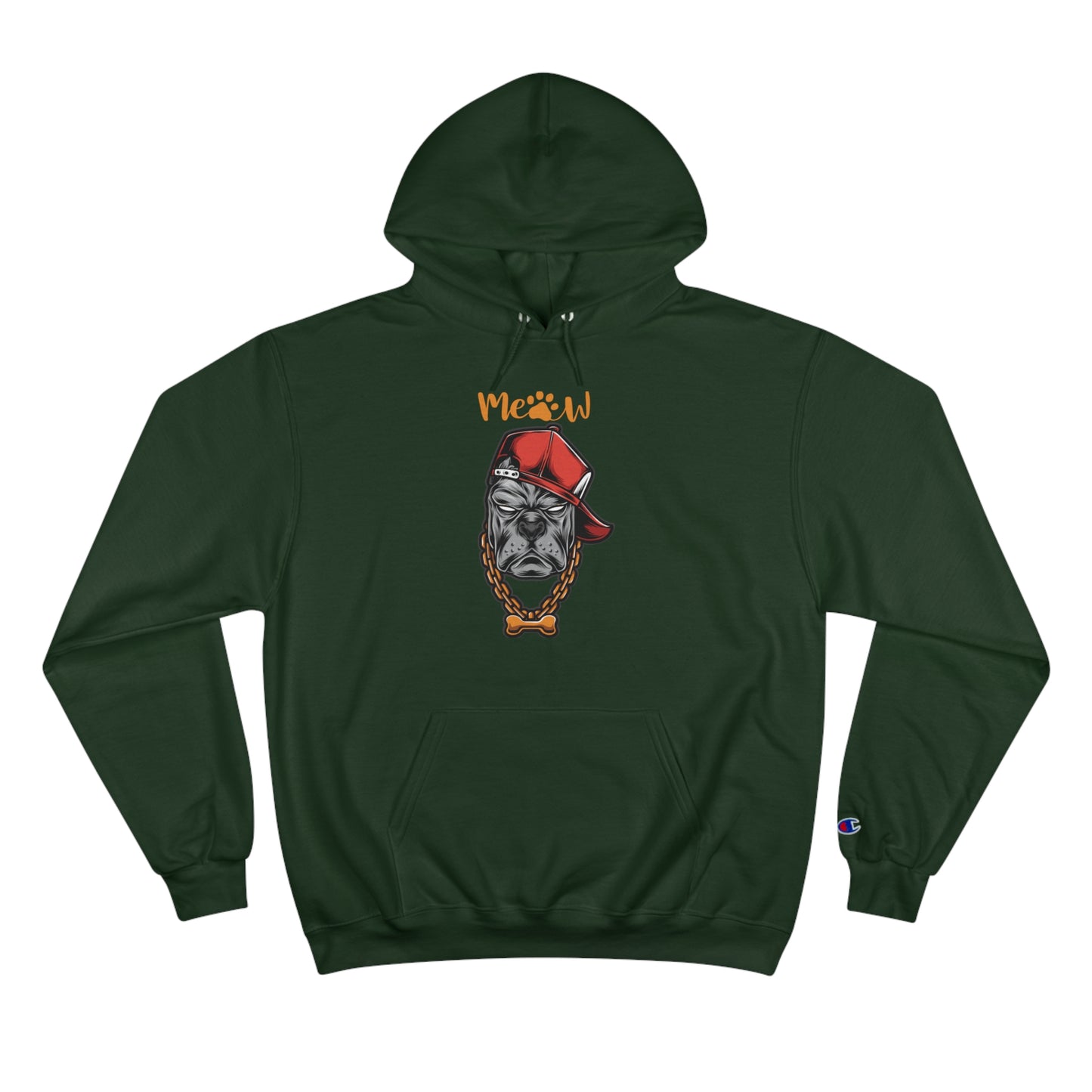Funny MeAw Calligraphy Gangster Bulldog Champion Hoodie