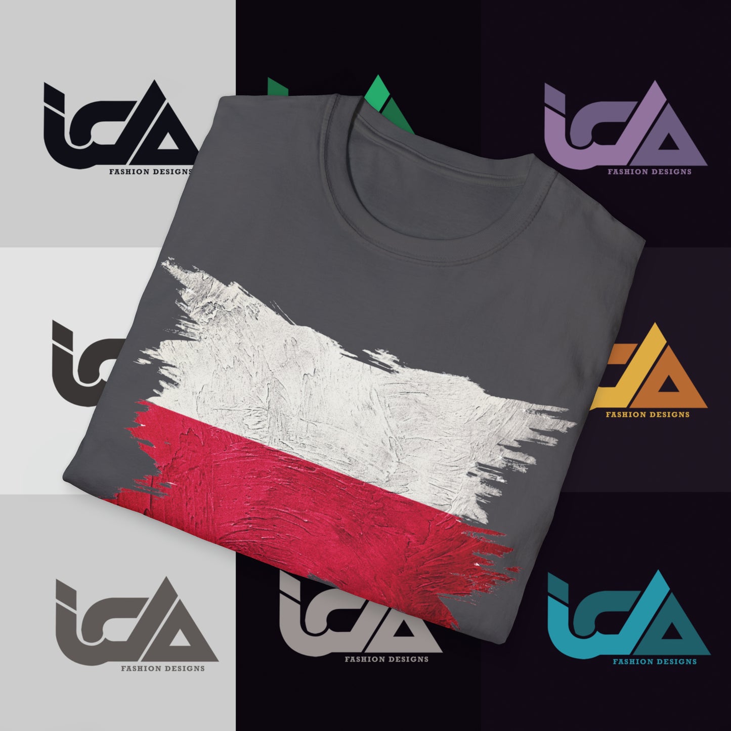 Flag of Poland Painted Style - Unisex Tee