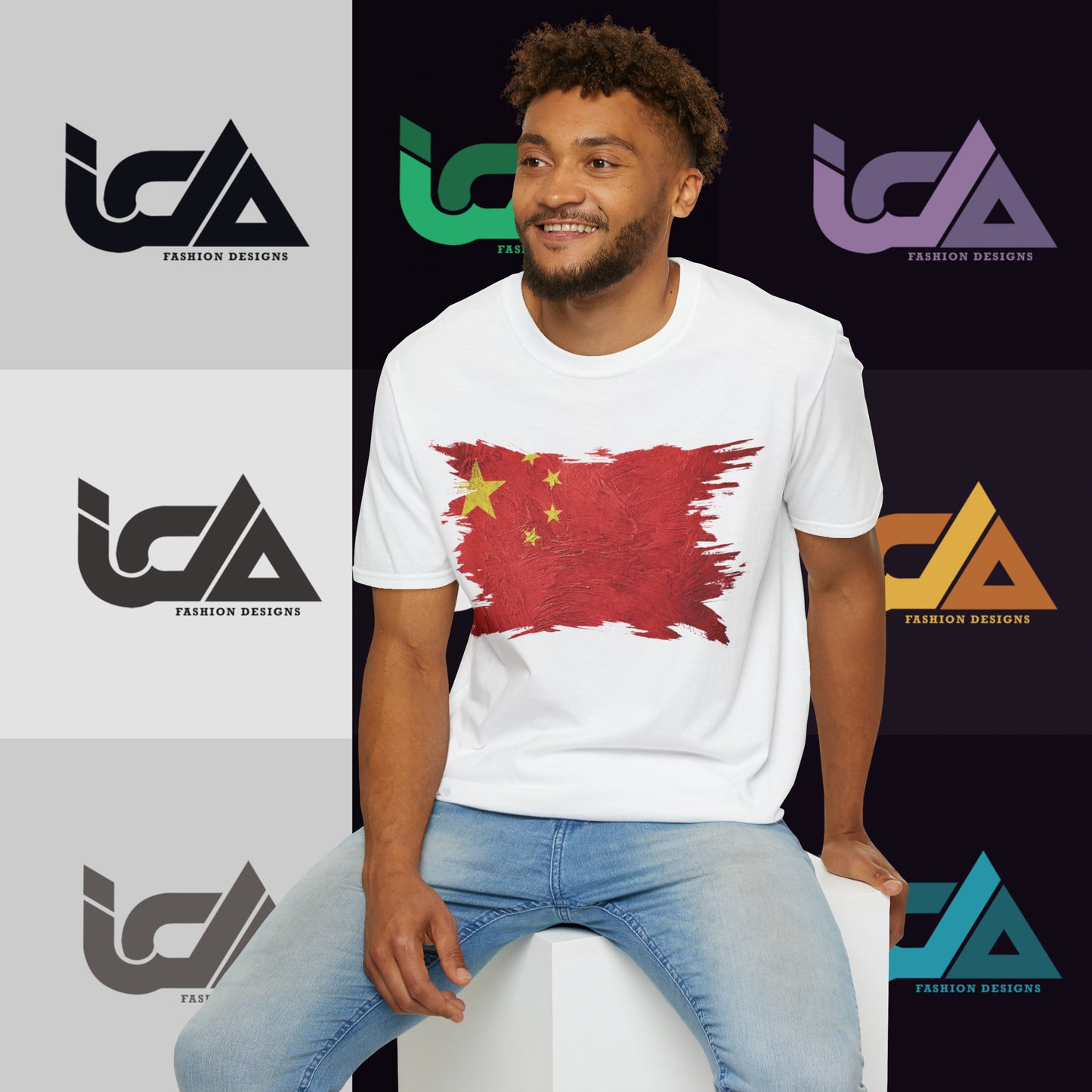 Flag of China Painted Style - Unisex Tee
