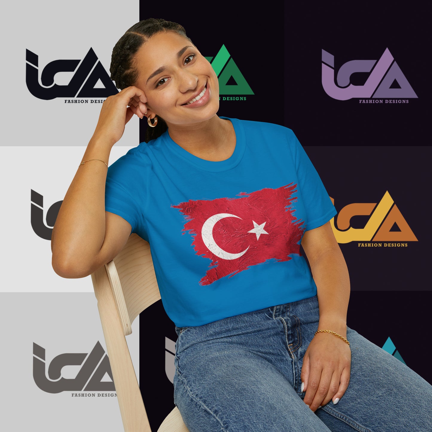 Flag of Turkey Painted Style - Unisex Tee