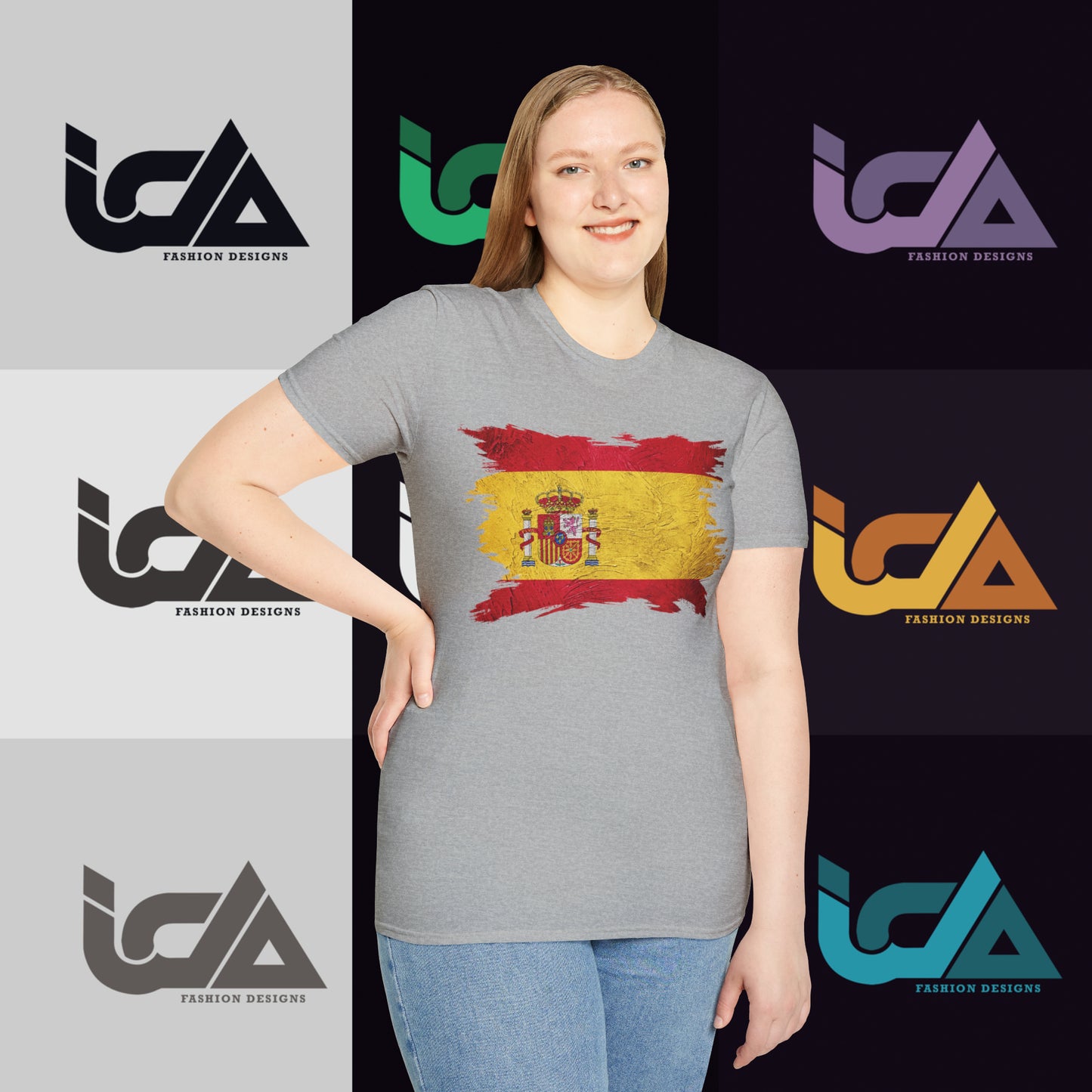 Flag of Spain Painted Style - Unisex Tee