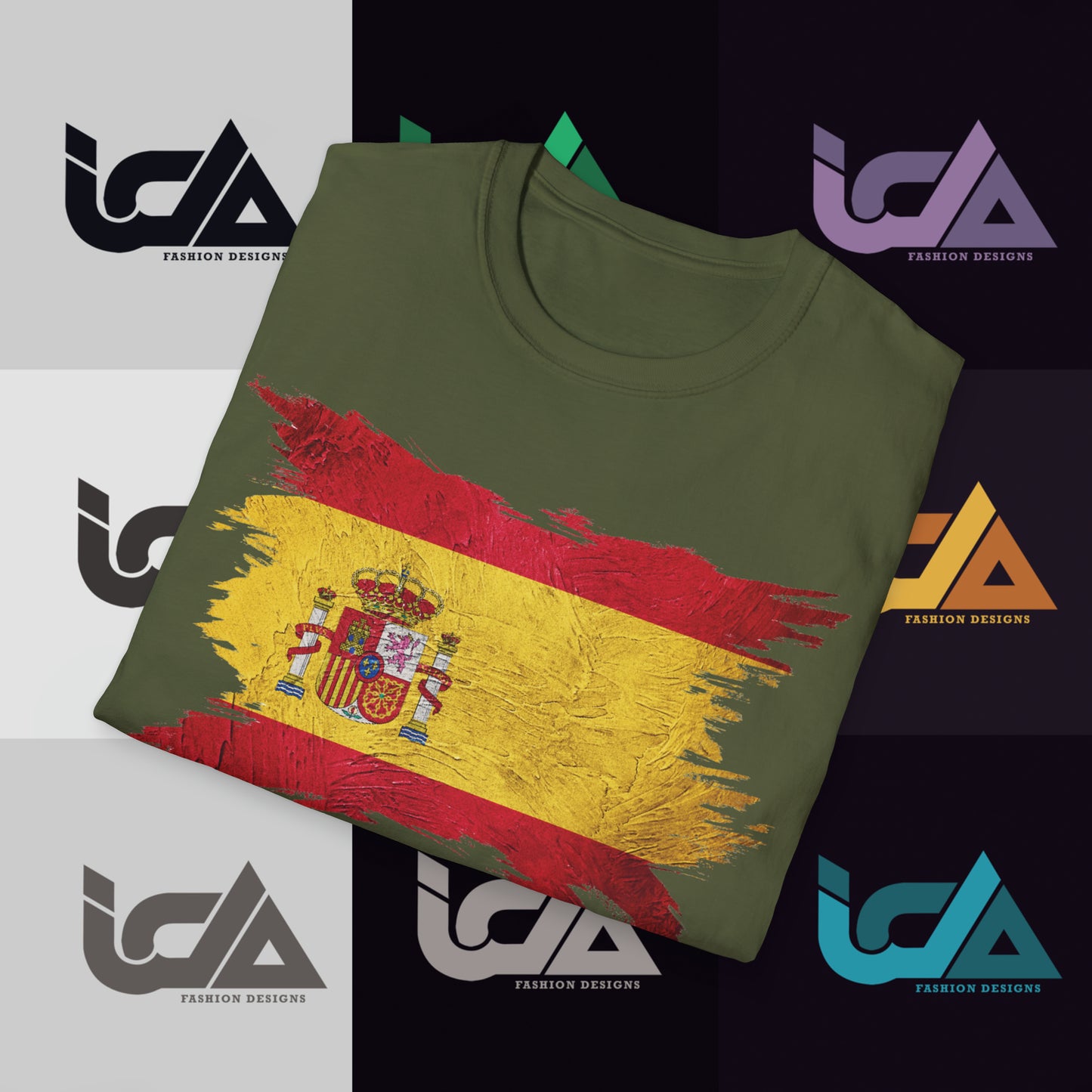 Flag of Spain Painted Style - Unisex Tee