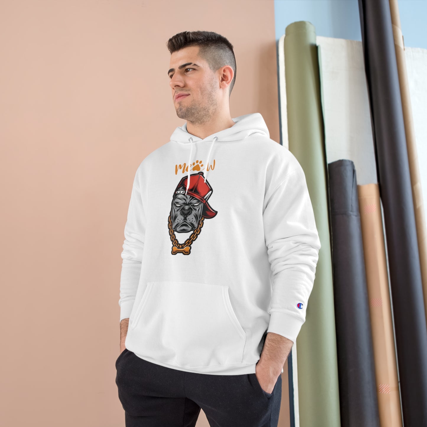 Funny MeAw Calligraphy Gangster Bulldog Champion Hoodie
