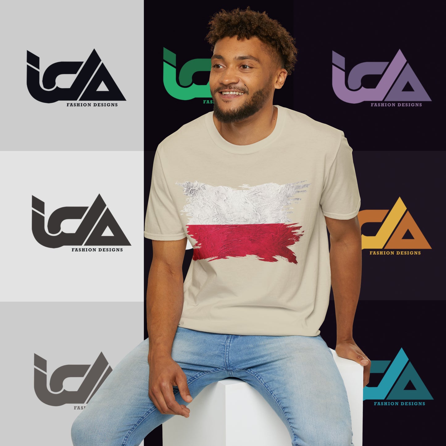 Flag of Poland Painted Style - Unisex Tee