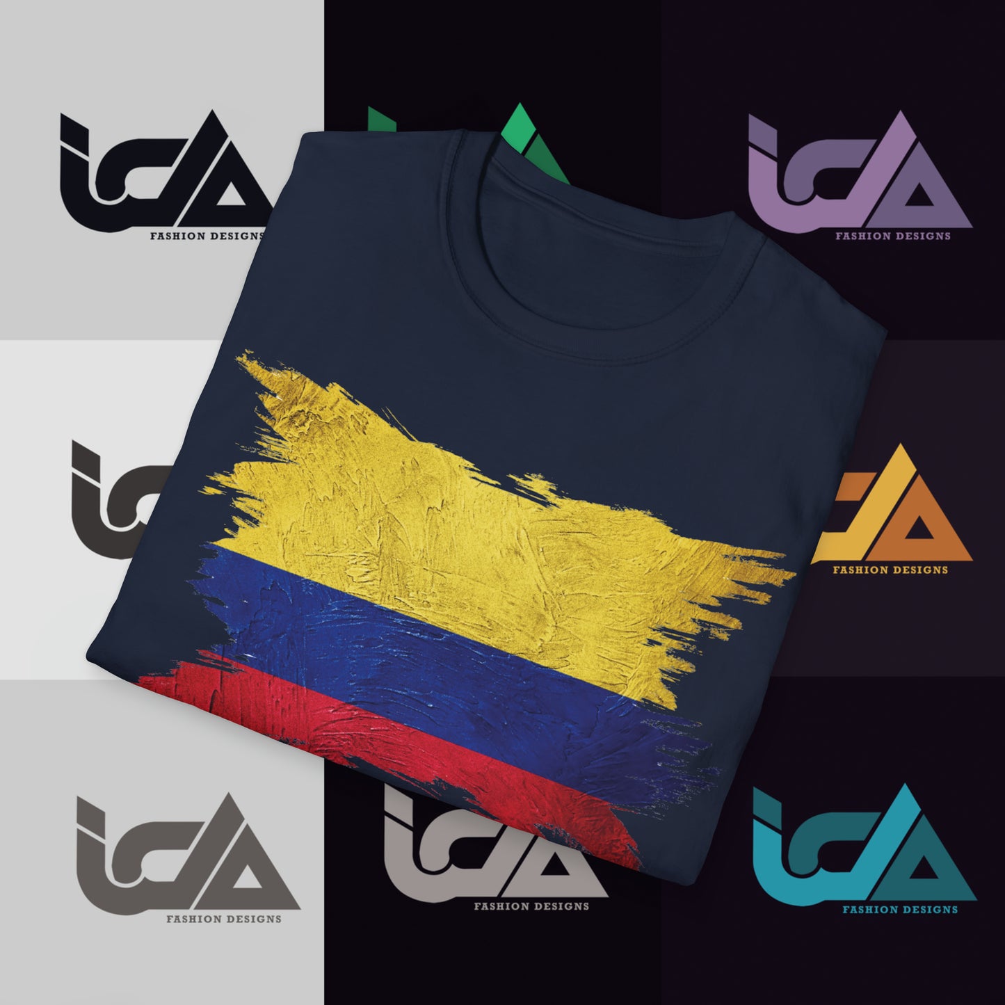 Flag of Colombia Painted Style - Unisex Tee
