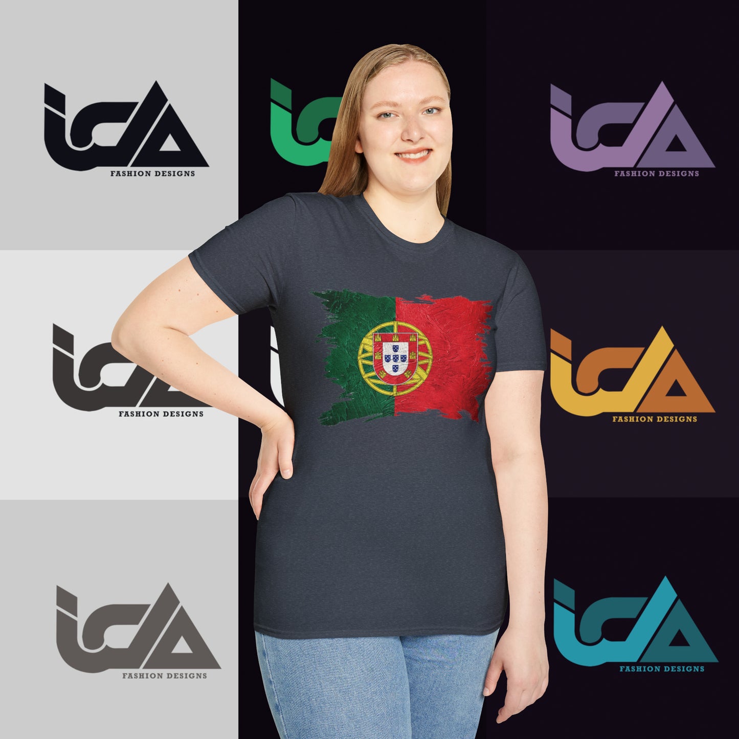 Flag of Portugal Painted Style - Unisex Tee